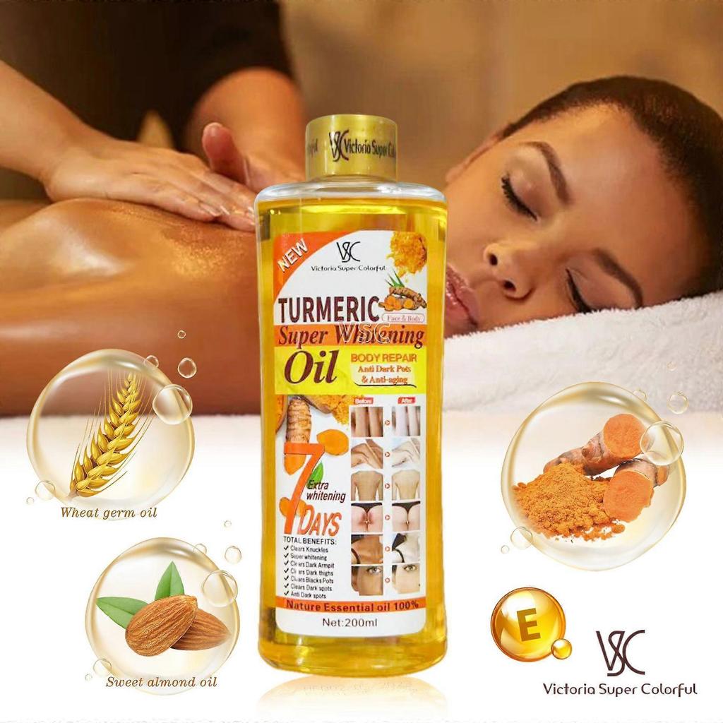 Turmeric Oil Super Whitening Face & Body Moisturizer Nourishing Anti-aging Correct Spots Wrinkle Skincare Essential Oil