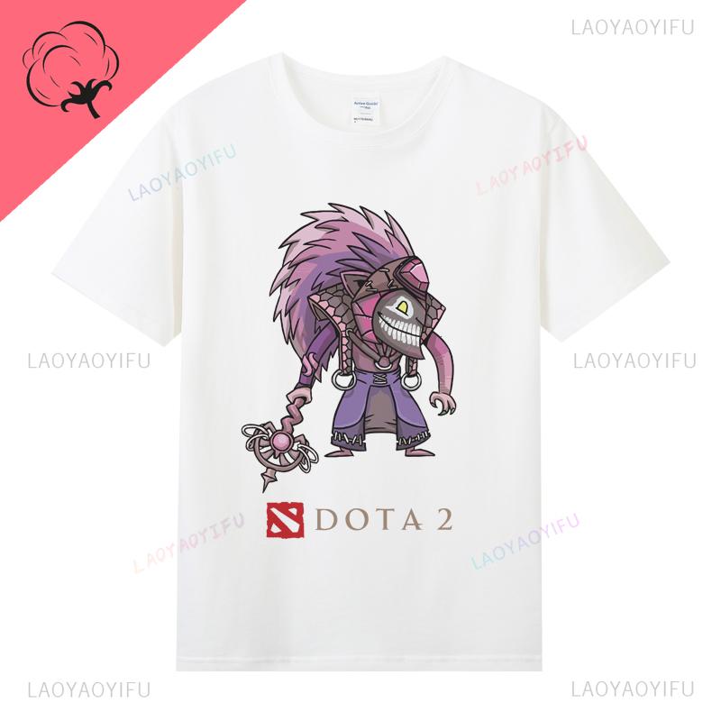 DOTA 2 Футболка Известная Игровая Футболка Одежда Мужская 100% Хлопок Круглый Вырез Повседневная Классическая Подарки для Геймеров Топы Футболки с Принтом XS