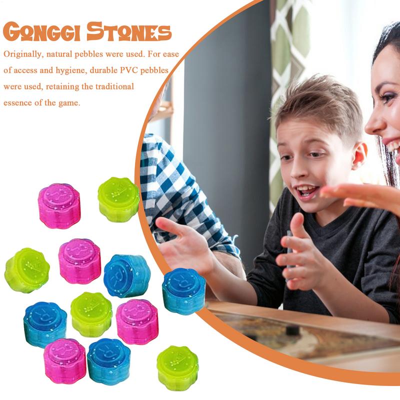 12PCS Gonggi Game Play Set Metal Beads Inside Gonggi Jack Stone Pebbles Set China Traditional Finger Exercise Toy Vivid Color