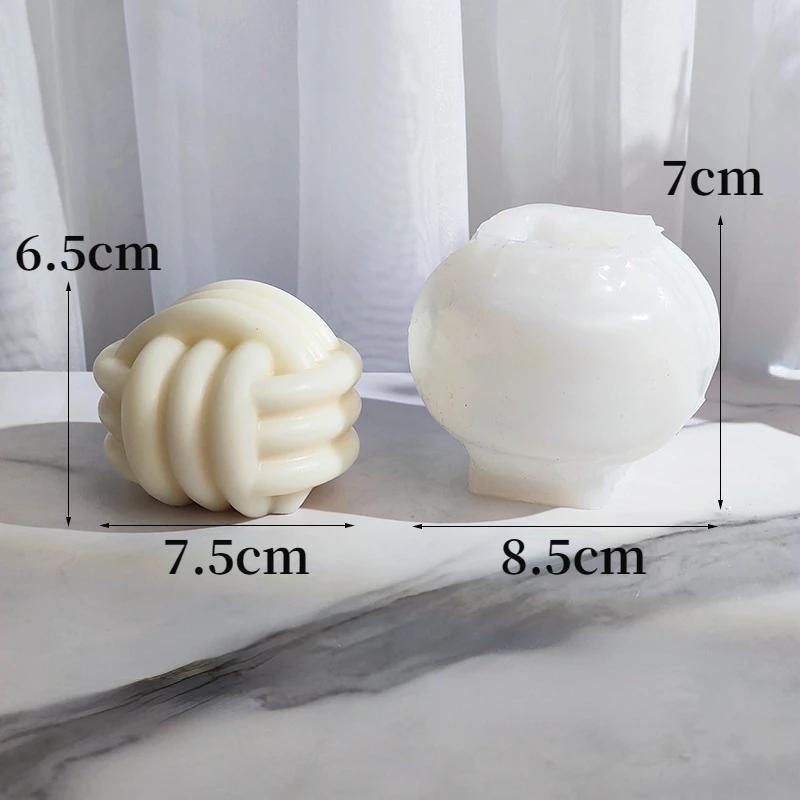 New Cross Knot Candle Silicone Mold 3D Twine Spherical Candle Making Supplies Diy Handmade Soap Plaster Epoxy Casting Tool