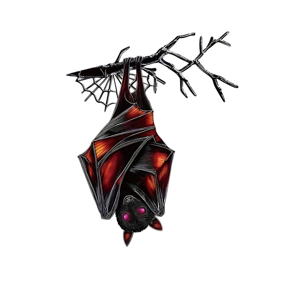 2D Metal Bat Garden Decoration Hanging Tree Ornament Halloween Outdoor Yard Art Metal Sculpture for Seasonal Display