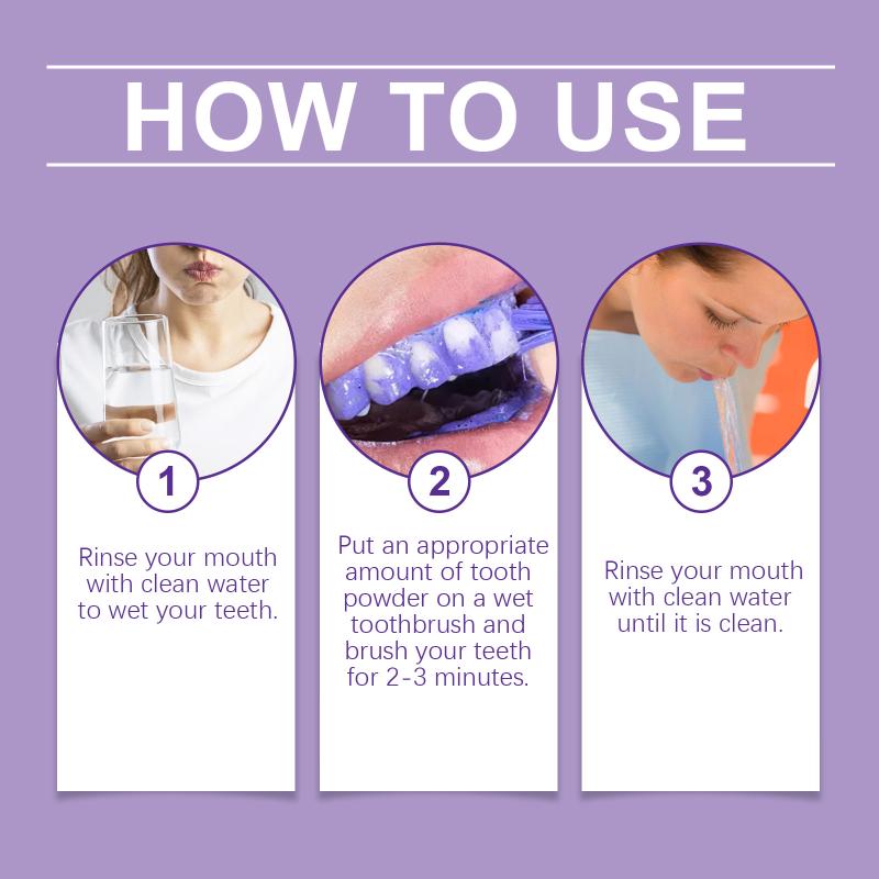 Oralhoe Purple Tooth Powder For Gentle Stain Removal And Natural Fresh Breath With Mint Extract Strengthen Enamel Daily Gum Care