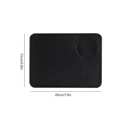 Coffee Tamper Mat Tamping Rest Holder Corner Edge Pad Black Office Bar Shop Silicone Espresso Station Coffee Tool