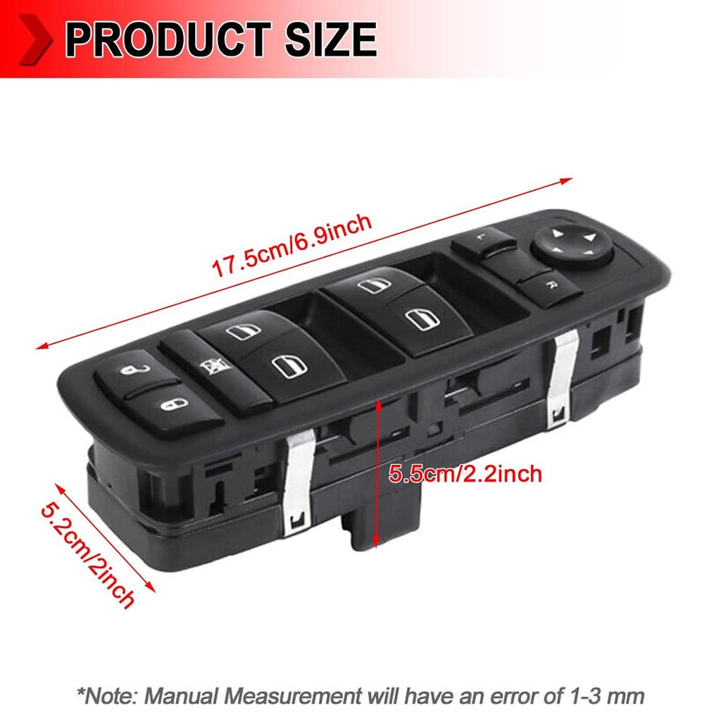 68271203AB Power Window Master Switch Front Driver Left Side Fit for Dodge Dart 2013-2016, Fit for Jeep Cherokee 2014-2016, Replace 68271203AA