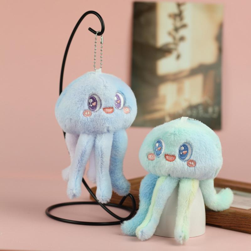1Pcs Plush Cute Marine Animal Jellyfish Octopus Doll Keychain Bag Decoration Pendant Keychain Girl Bag Keychain Kawaii Keychain