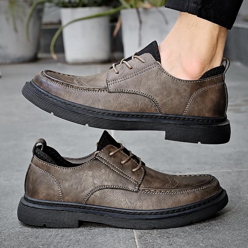 Luxury Men's Genuine Leather Shoes Fashion Men's Casual Shoes Outdoor Oxford Shoe Thick Soled Non Slip Men's Driving Shoes