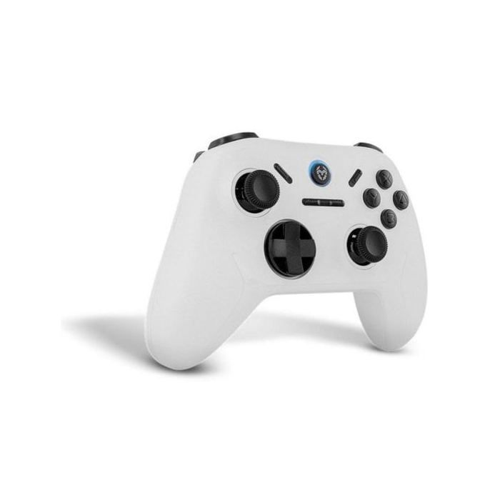 Gamepad Krom Kadoer Bluetooth V5.0 Vibracion Dual Turbo PC Switch Android iOS Blanco