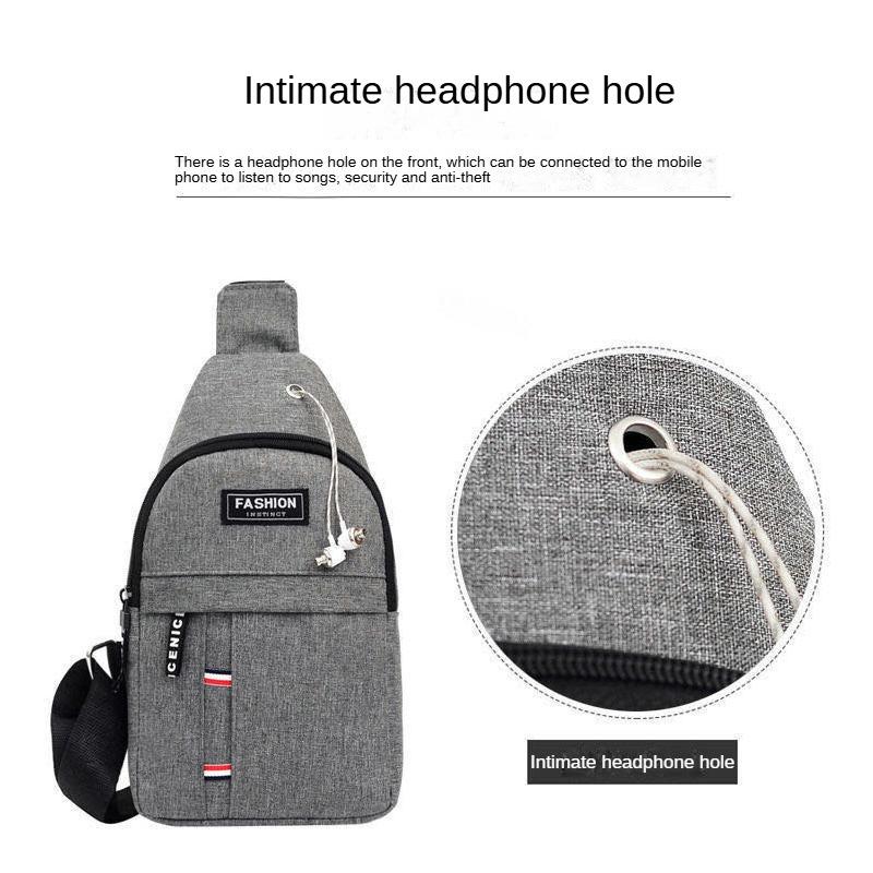 Men's Breast Bag Oblique Span Bag, Travel Small Backpack Oblique Backpack Men's Bag Sports Korean Version Breast Bag