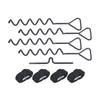 Ground Anchors Multifunctional Steel Stakes Anchor Kit for Trampoline Shed Swing Tent Black
