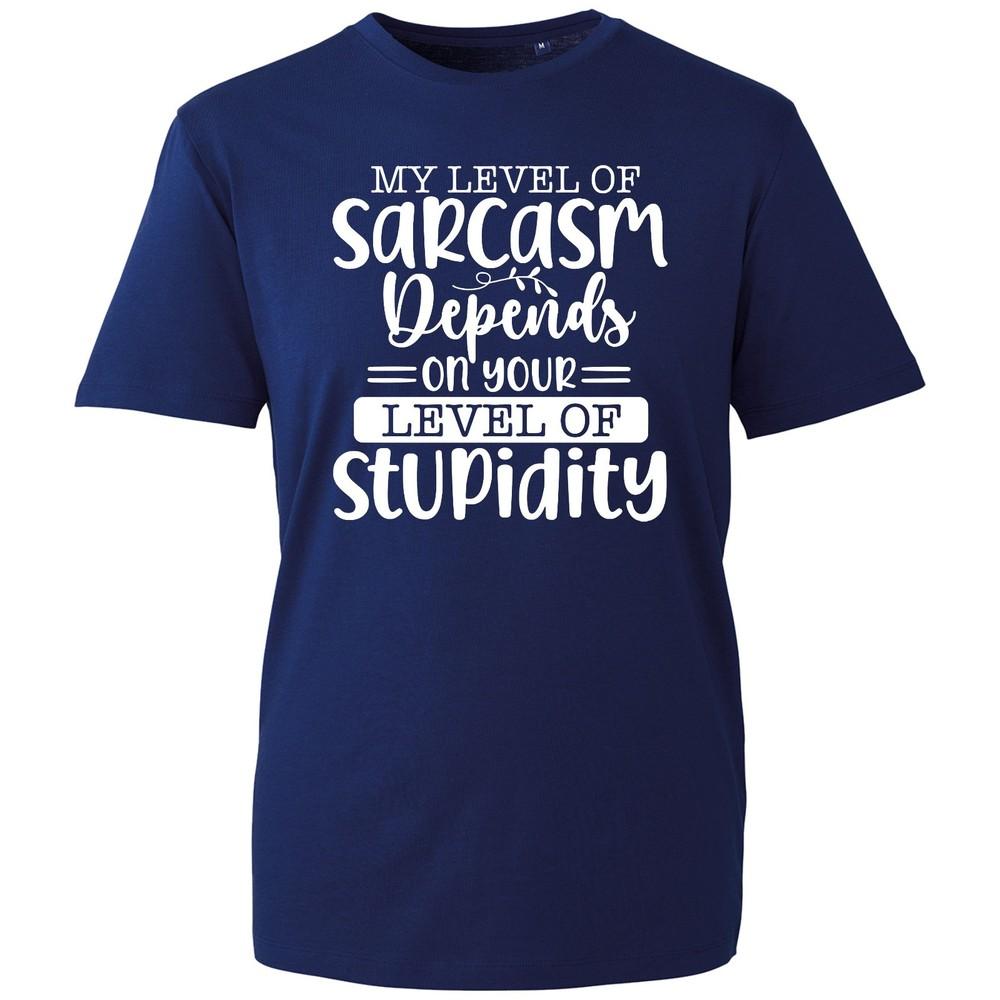 My Level Of Sarcasm Depends T Shirt Unisexs Funny Sarcastic Witty Graphic Tee Gift S