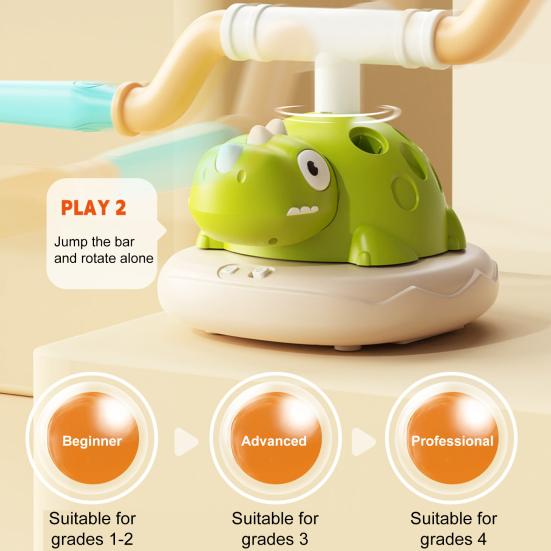 3 In 1 Musical Jump Toy Ring Toss Game Stomping Rocket Launcher