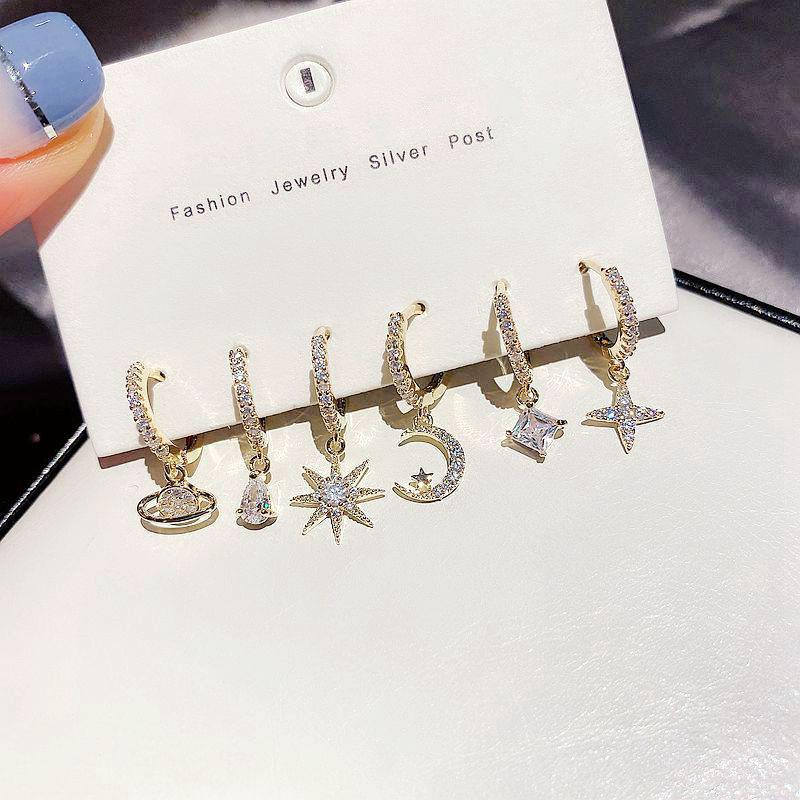 S925 Silver Exquisite European & American Style Diamond Earrings for Women - Luxurious & Fashionable, Versatile Ear Buckles