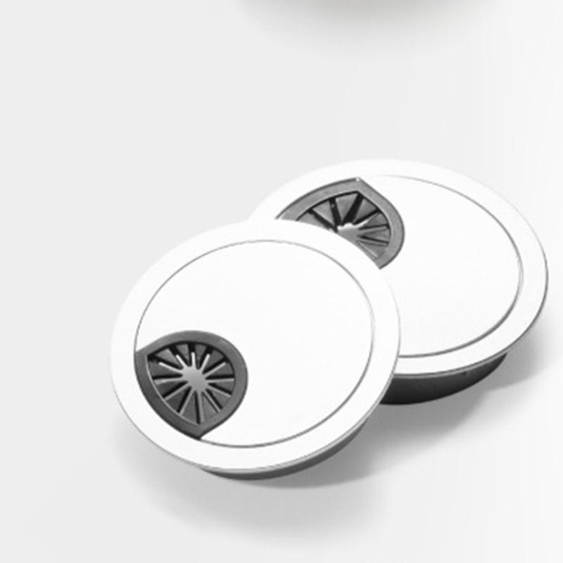 ABS Cord Hole Cover For Office Desk Wire Organization Modern Cable Management Desk Grommet For Neat Work
