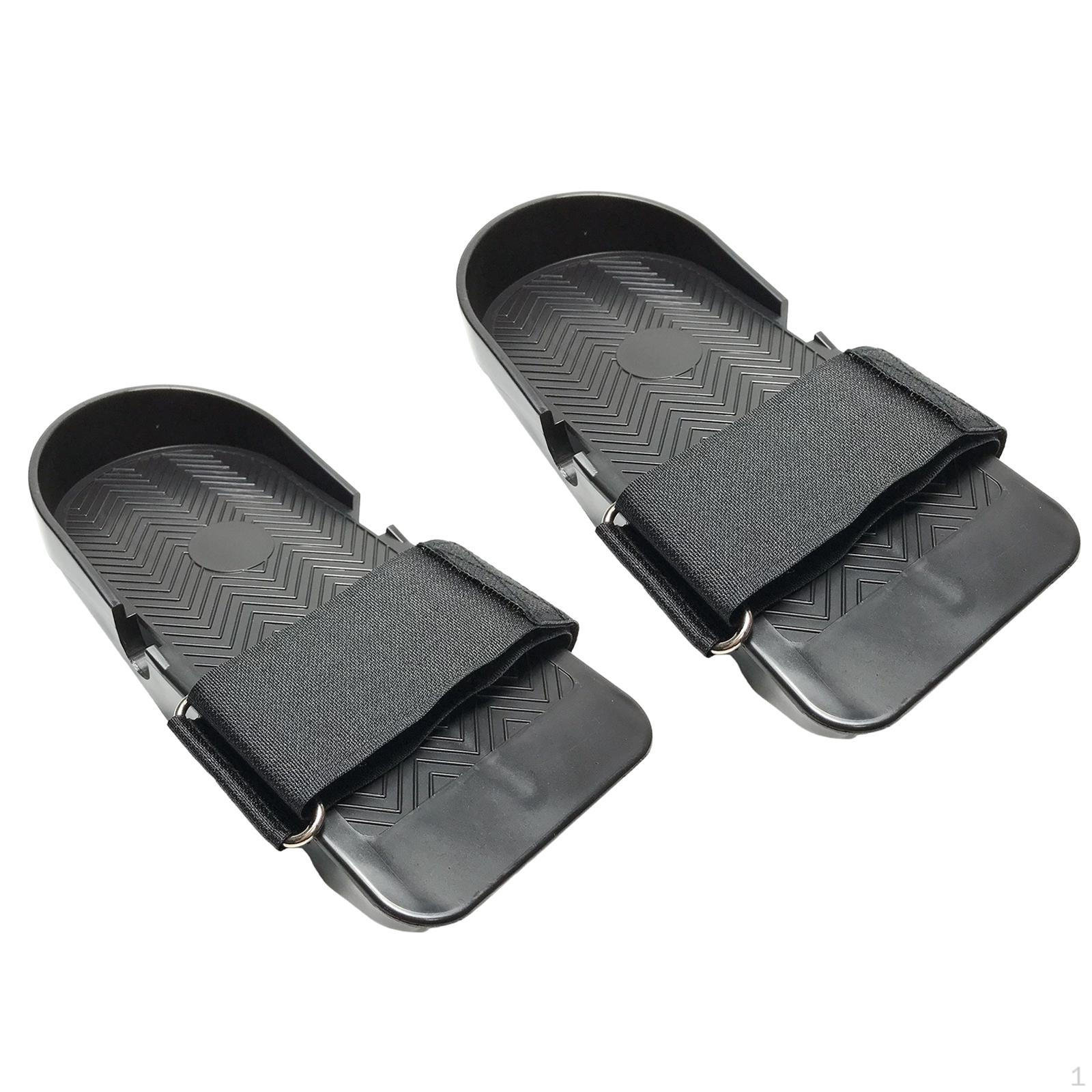 

Rowing Machine Foot Pedals Pair Black Fitness Equipment Accessories Non Slip for Home Sturdy with