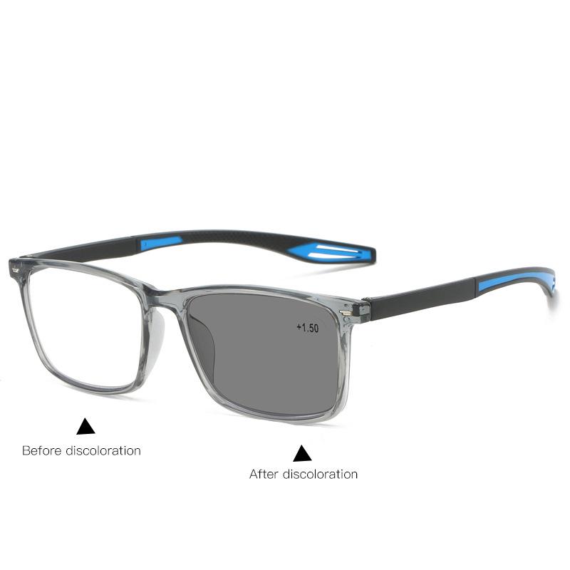 Progressive Multifocal Anti-Blue Light Photochromic Glasses for Near and Distance Reading, Suitable for Middle-Aged and Elderly.