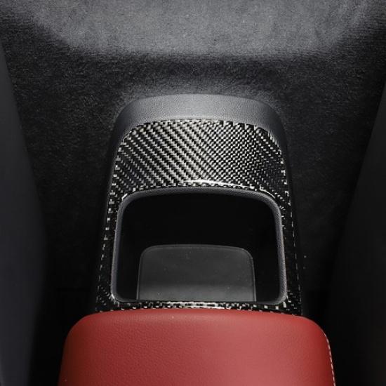 Carbon fiber Rear Armrest Storage Box Panel Cover Trim For Toyota Supra 19-24