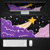 Purple Star Cloud Mouse Pad Large Desk Mat Kawaii Home Office Setup for Girls XXL Nonslip Keyboard PC Gaming Accessories Carpet