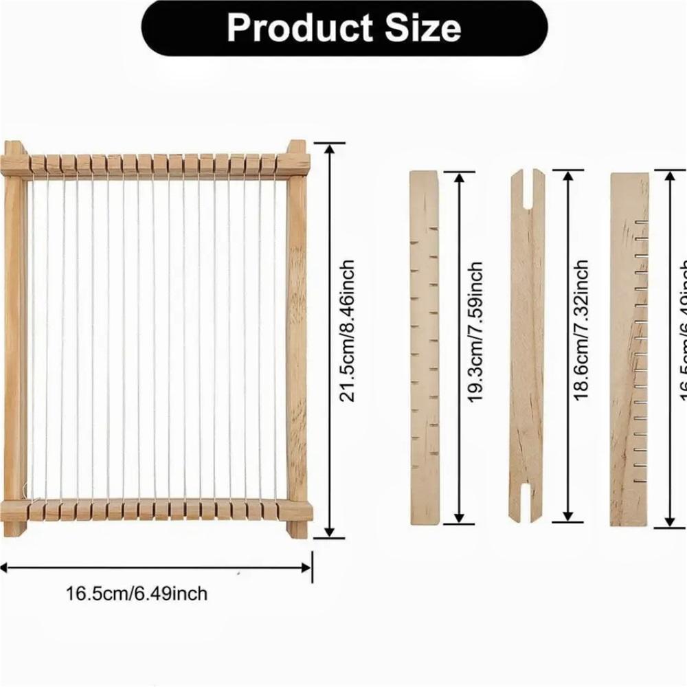 Webstuhl-Set für Kinder aus Holz – Komplettes DIY-Handstrickmaschinen-Set mit Werkzeugen und Garn