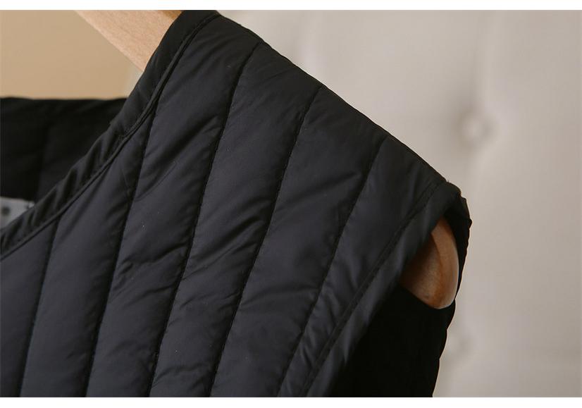 2025 Autumn/Winter Plus Size Vertical Stripe Lightweight Padded Vest for Slimming Chubby Girls, Style 1754