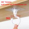 Ceiling Rotating Hook No Drilling No Trace Roof Wall Ceiling Special Strong Adhesive Hook Wall Key Hanging Door Back Coat Hooks