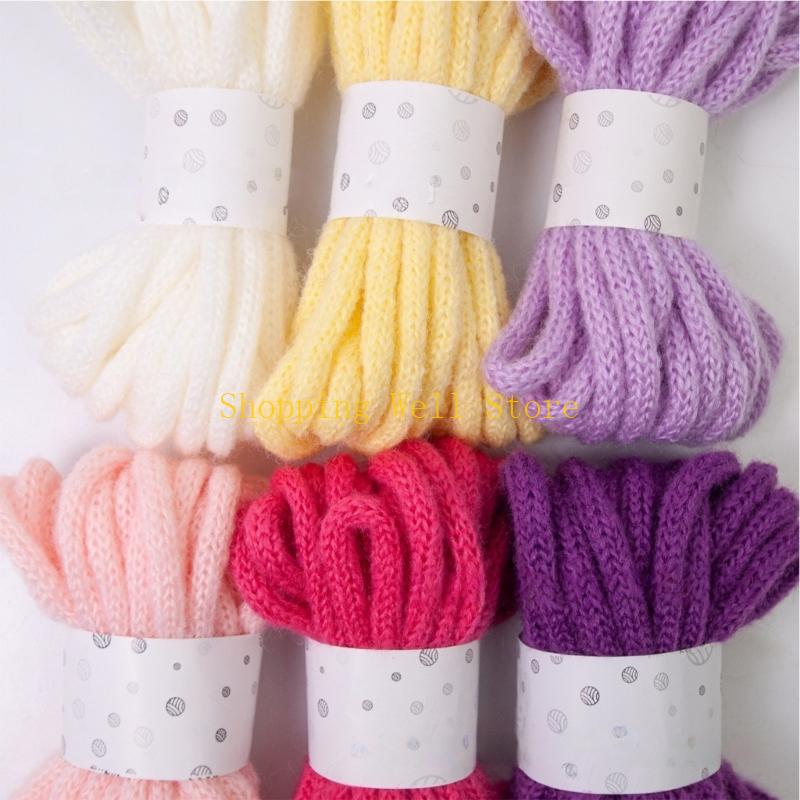 KX4B 6Rolls Of Multicolored Hollow Braided Cord Rope 5.46Yard Long 7mm Wide Polyester Rope For Art Craft And Home Decoration