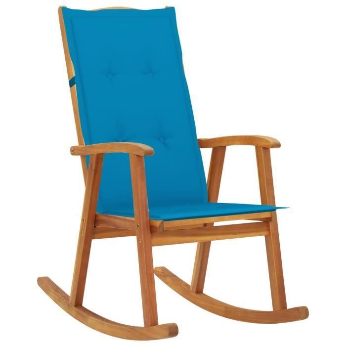 VidaXL Rocking Chair with Cushions Solid Acacia Wood