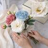 Artificial Peony Bouquet Silk Flower Arrangement Realistic Table Centerpiece Faux Blossom Wedding Decor Vintage Floral