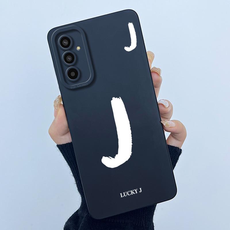 For Samsung Galaxy M13 4G M23 F23 Buddy 2 5G Cover Case Initial Letter Silicone Soft Phone Bumper for Samsung SM-M135F Casing