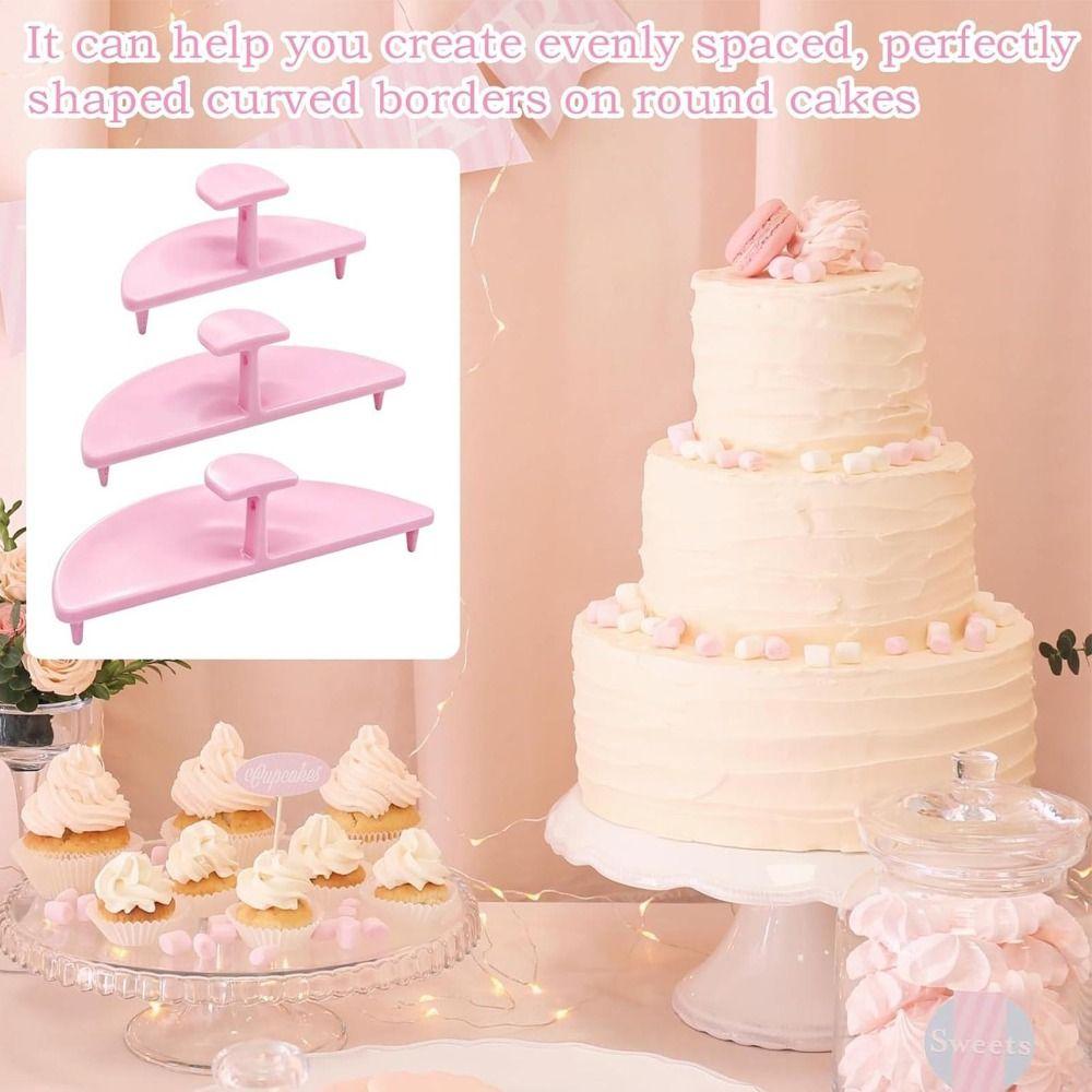 3Pcs Easy-Grip Handle Cake Curve Tools Plastic Cake Arch Guide Tool For Cake Decorators