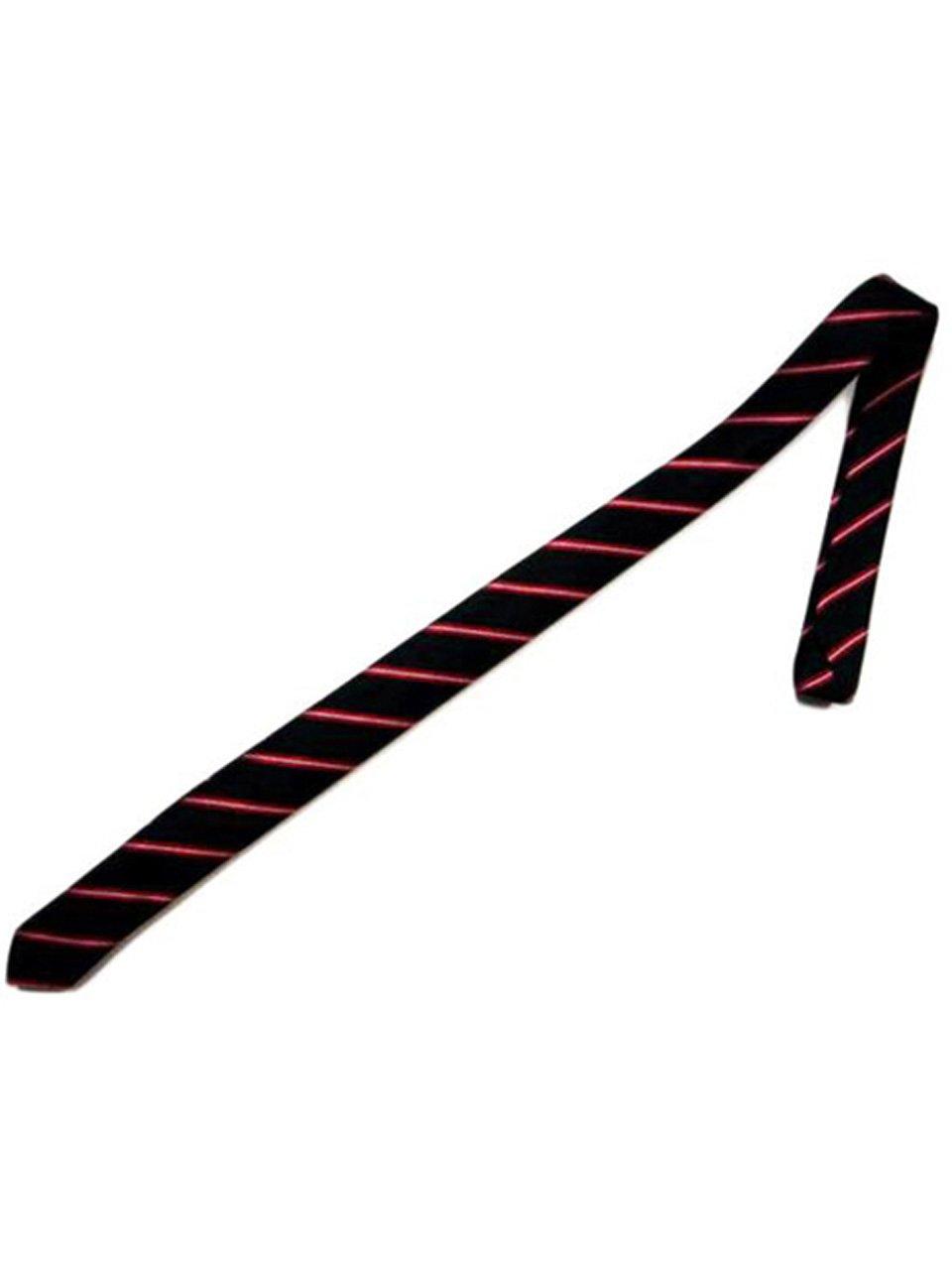 8(eight) Polka Dot & Stripe Slim Tie, Black x Red Stripe Pattern