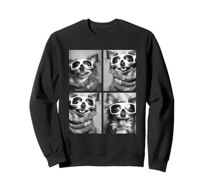 Niedliche Chihuahua Schneebrille Winter Ästhetik Tier Sweatshirt