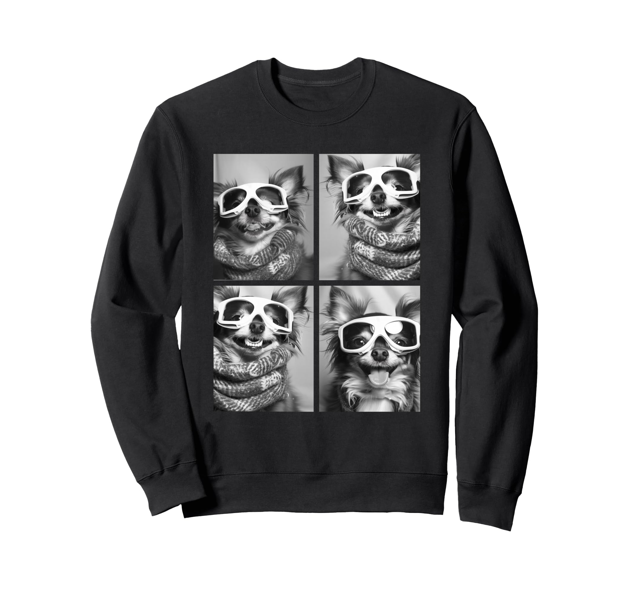 

Cute Chihuahua Snow Goggles Winter Aesthetic Animal Sweatshirt чёрный