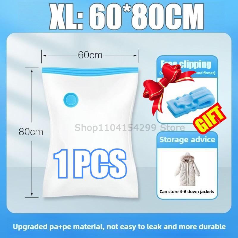 1-10PCS Vacuum Storage Bag Travel Organizer with Pump Leakproof & Scratch-Resistant for Clothes Blankets Bedding Space-Saving