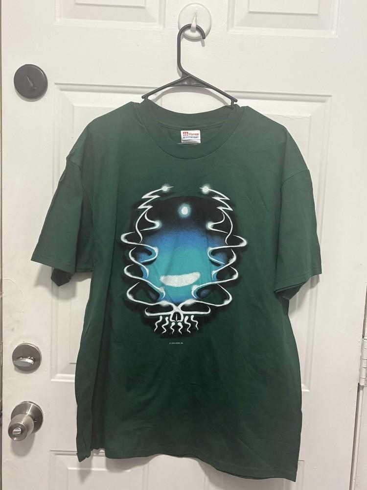 Vintage Grateful Dead Shirt Mens XL Green Skull Graphic 1994 GDM 90s Psychedelic Unisex T-Shirt XL