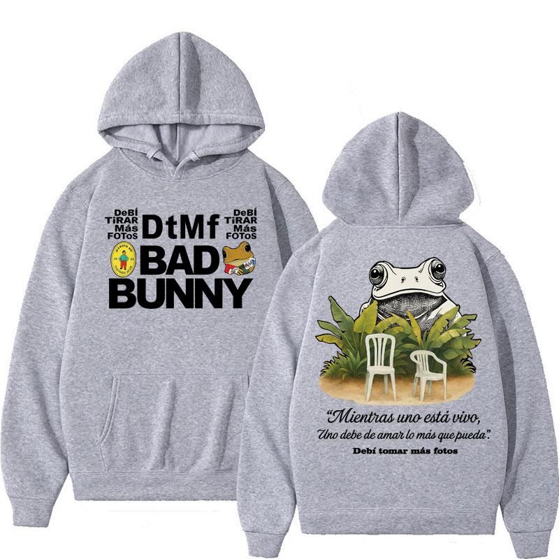 Famous Bad Bunny Debi Tirar Mas Fotos DTMF Hoodie Men Women Fashion Hip Hop Sweatshirt Oversized Fleece Long Sleeve Male