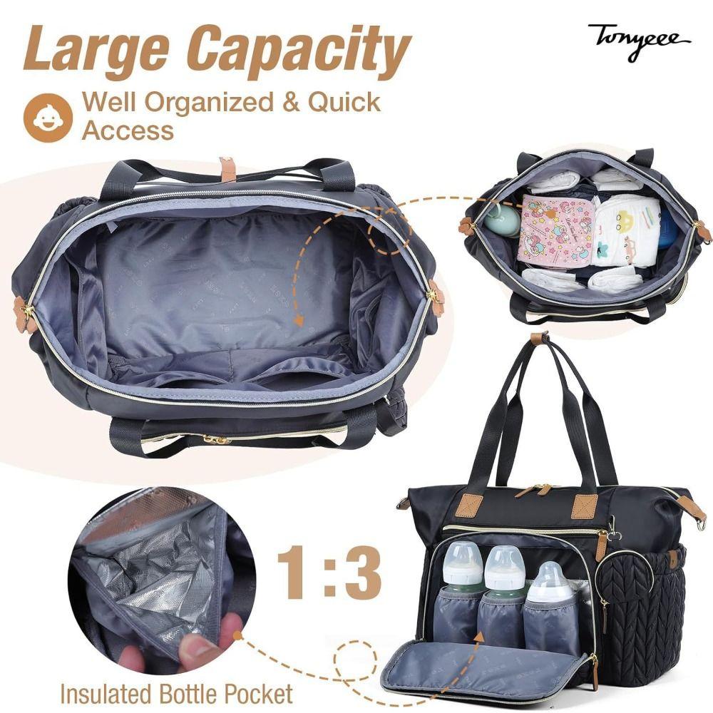 With Pacifier Case Diaper Bag Tote Large Capacity Women Tote Bag High Quality Baby Bag Travel