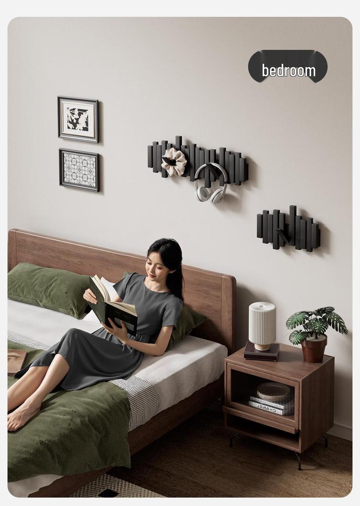 Massivholz Klaviertasten Garderobe - Wandhaken für Schlafzimmer, Flur oder Eingangsbereich