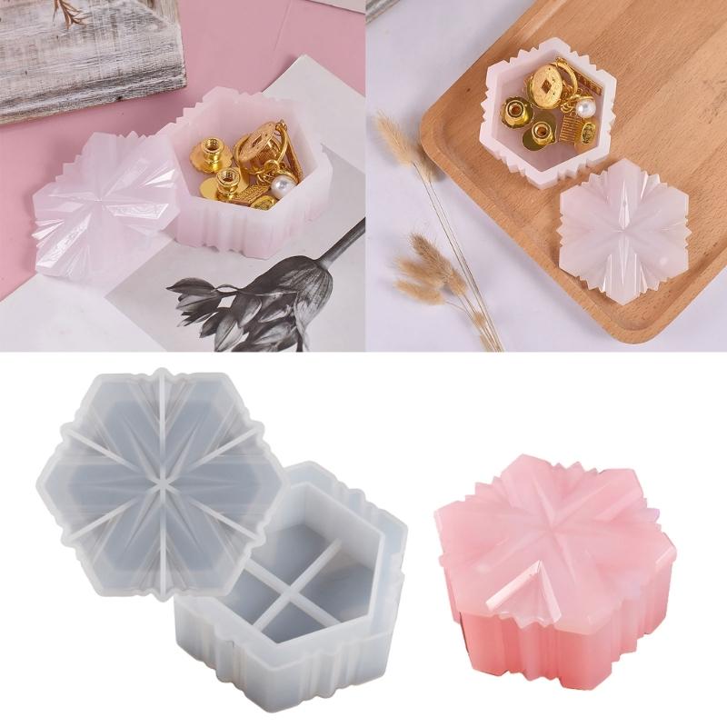 Six-pointed Star Storage Box Container Molds Storage Box Silicone Mold for DIY Epoxy Resin Trinkets Holder Home Decor