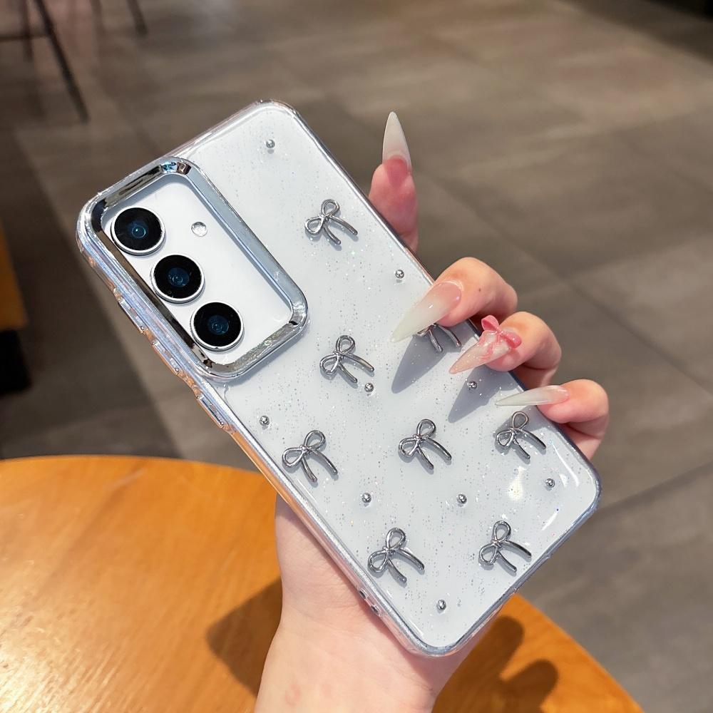 

Чехол для телефона с покрытием, прозрачный, с бантом, для Samsung Galaxy S25 S24 S23 Plus Ultra FE A25 A35 A55 A05 A05S A06 A16 A34 A54 A26 A36 A56 For S23
