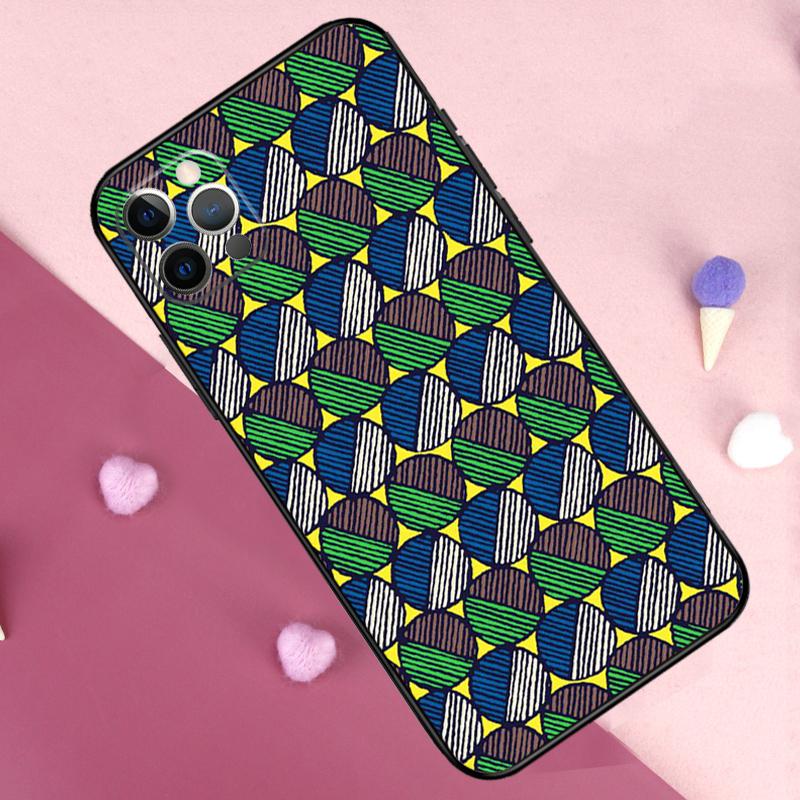 African Fabric Print Phone Case For iPhone 17 Pro Max 17 Air 11 14 15 16 Pro Max Plus 12 13 Mini 16e Back Cover