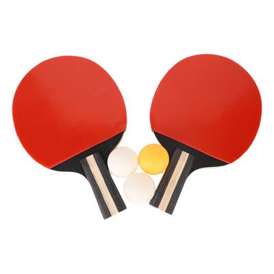 REGAIL Ping Pong Paddle Set of Two Rackets and Three Balls Table Tennis Bat for Outdoor Activities Ball Games