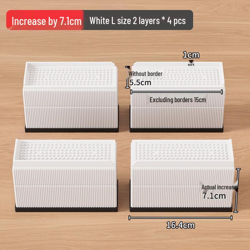 Non-Slip Furniture Heightening Pads for Table, Sofa, Coffee Table, TV Cabinet - Shockproof Leg Risers