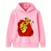 Kids Boys Girls Hooded Sweatshirt, Cute Father Son Lion Print Pullover Hoodie, Casual Long Sleeve Soft Warm Tops for Children Daily Wear