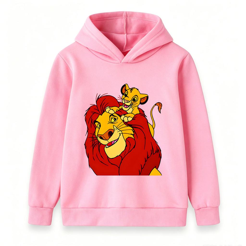 Kids Boys Girls Hooded Sweatshirt, Cute Father Son Lion Print Pullover Hoodie, Casual Long Sleeve Soft Warm Tops for Children Daily Wear