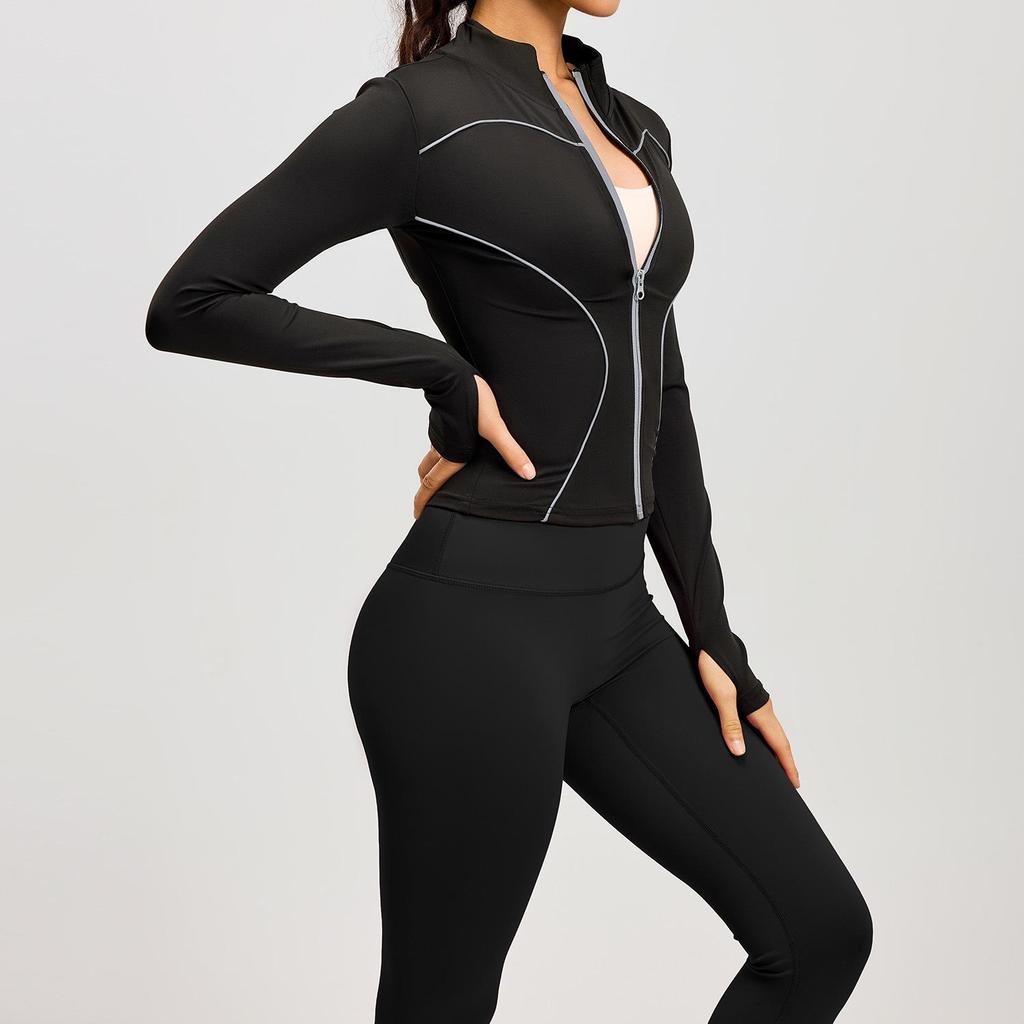 Spring/Summer Windproof Reflective Slim-Fit Yoga & Running Fitness Set