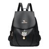 Schoolbag Backpack Women's 1011 Summer New Korean Version Simple Fashion Shoulder Women's Bag Soft Leather Backpack Travel School Bag