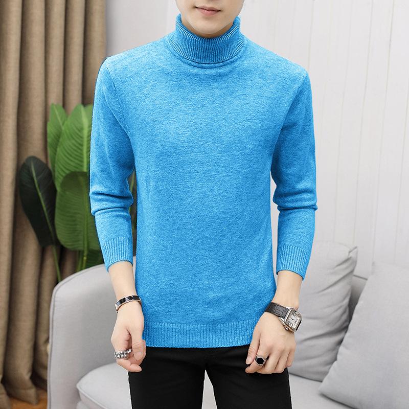 Sheath Slim Fit Men Sweater Knitted Pullovers Turtleneck Jumpers Solid Long Sleeve Slim Fit Basics Casual Standard Wool