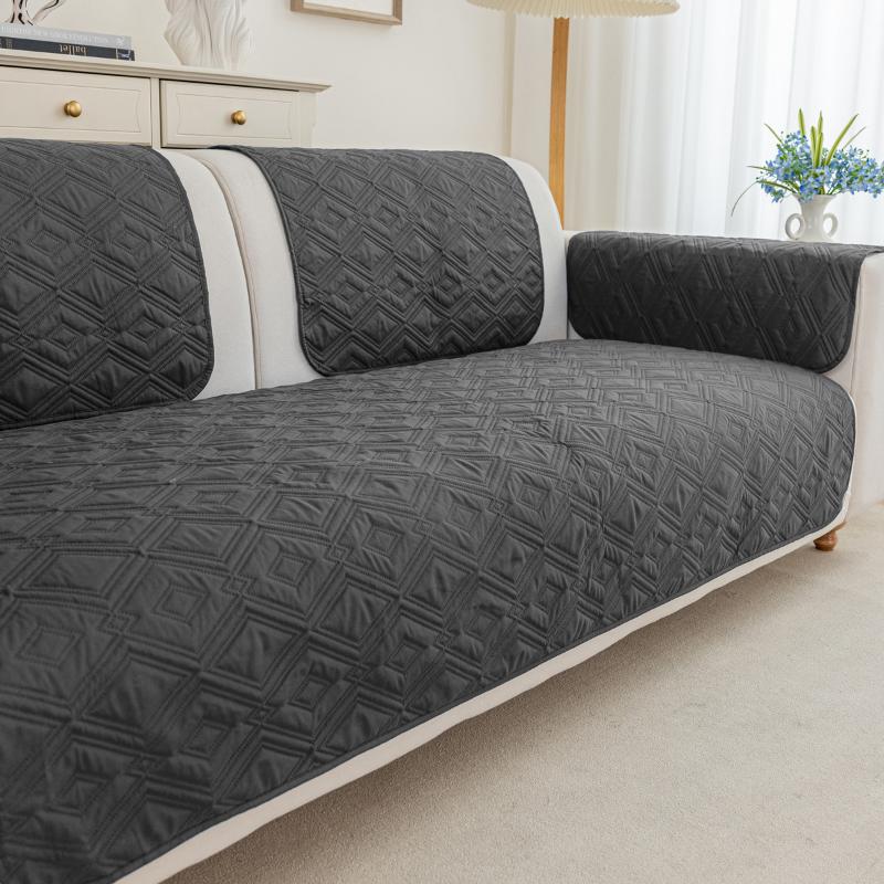 

Couch Cover, Waterproof Sofa Covers Washable Slipcover Furniture Protector Couch Seat Covers Non-Slip Couch Cover 1 seater-70x70cm темно серый
