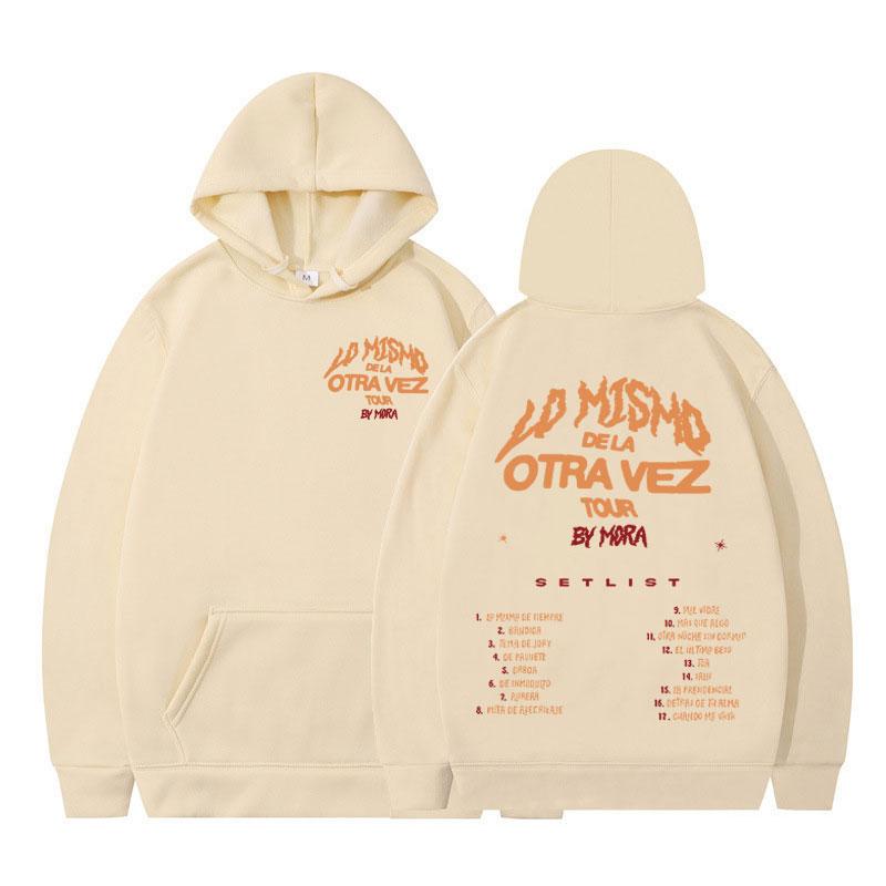 Singer Mora Lo Mismo De La Otra Vez Tour 2025 Print Hoodie Fashion Hip Hop Pullover Unisex Casual Loose High Quality Sweatshirt