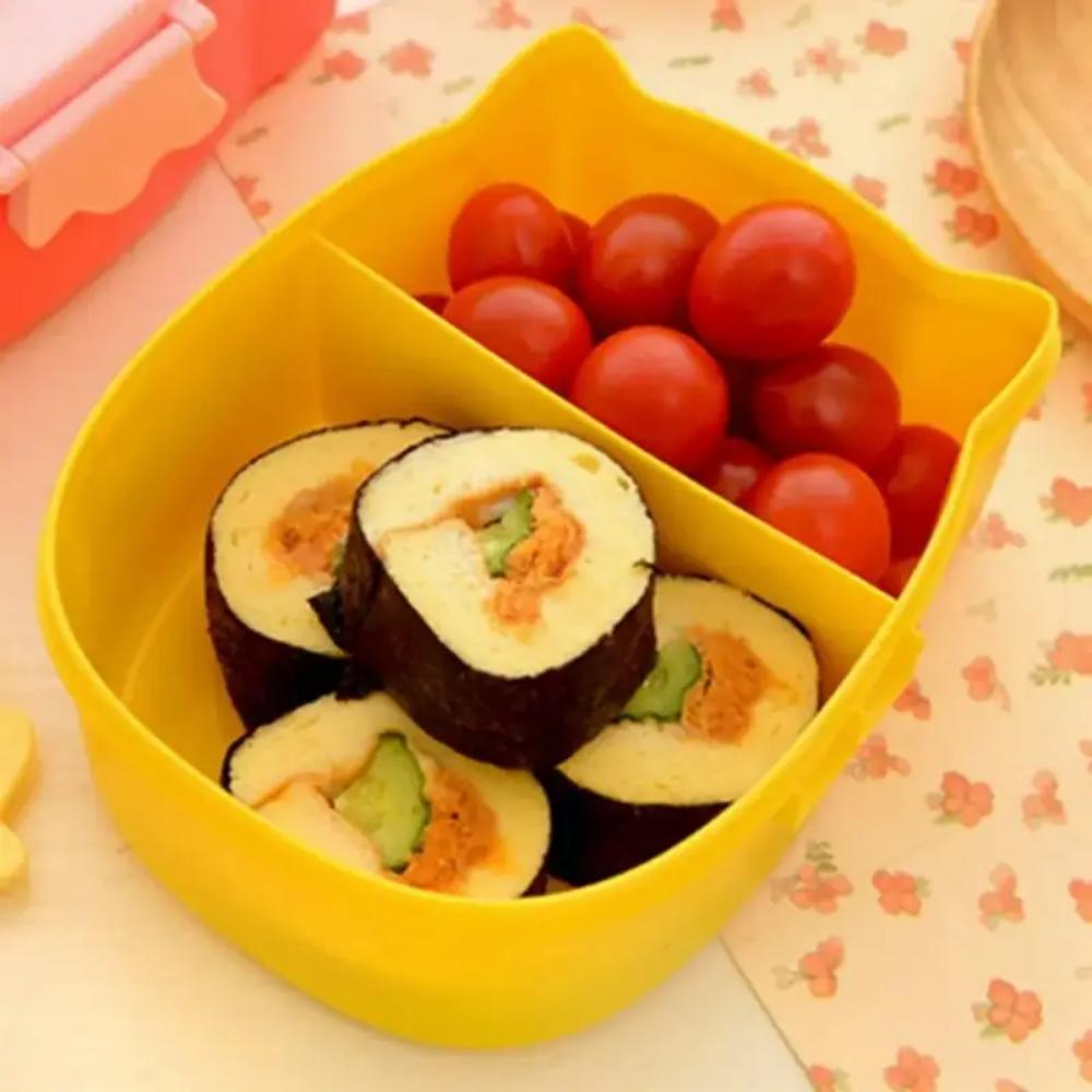 [Cartoon Owl Lunch Box] Secure Portable Plastic Lunch Box - Cartoon Owl Design, Ideal for Picnics and Students